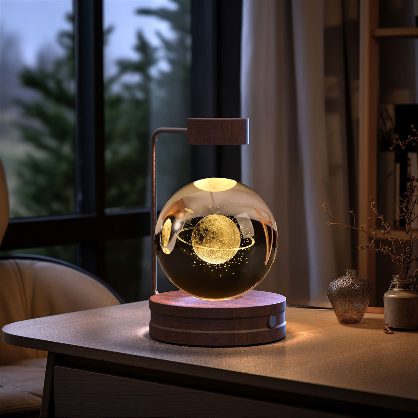 Kristallkugel Kosmischer Dinosaurier Indoor Nachtlicht USB Power Warm Licht
