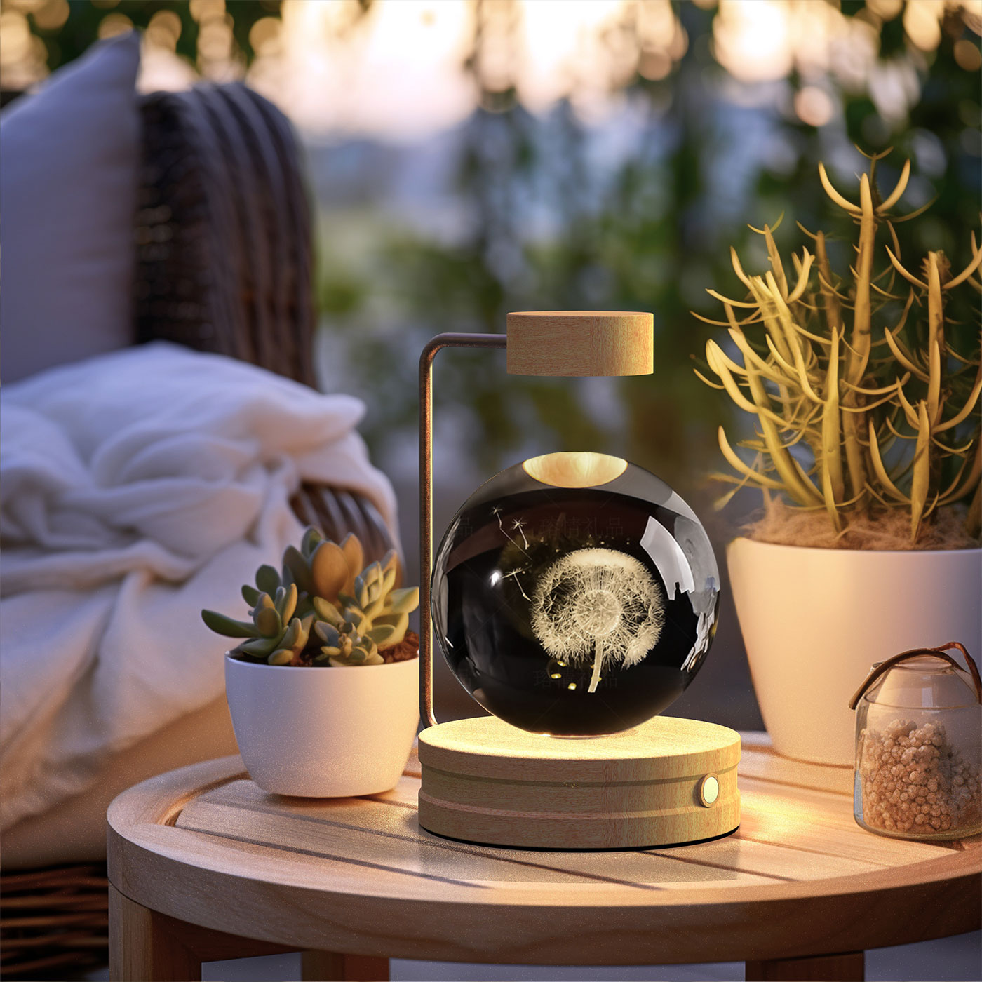 Kristallkugel Kosmischer Dinosaurier Indoor Nachtlicht USB Power Warm Licht