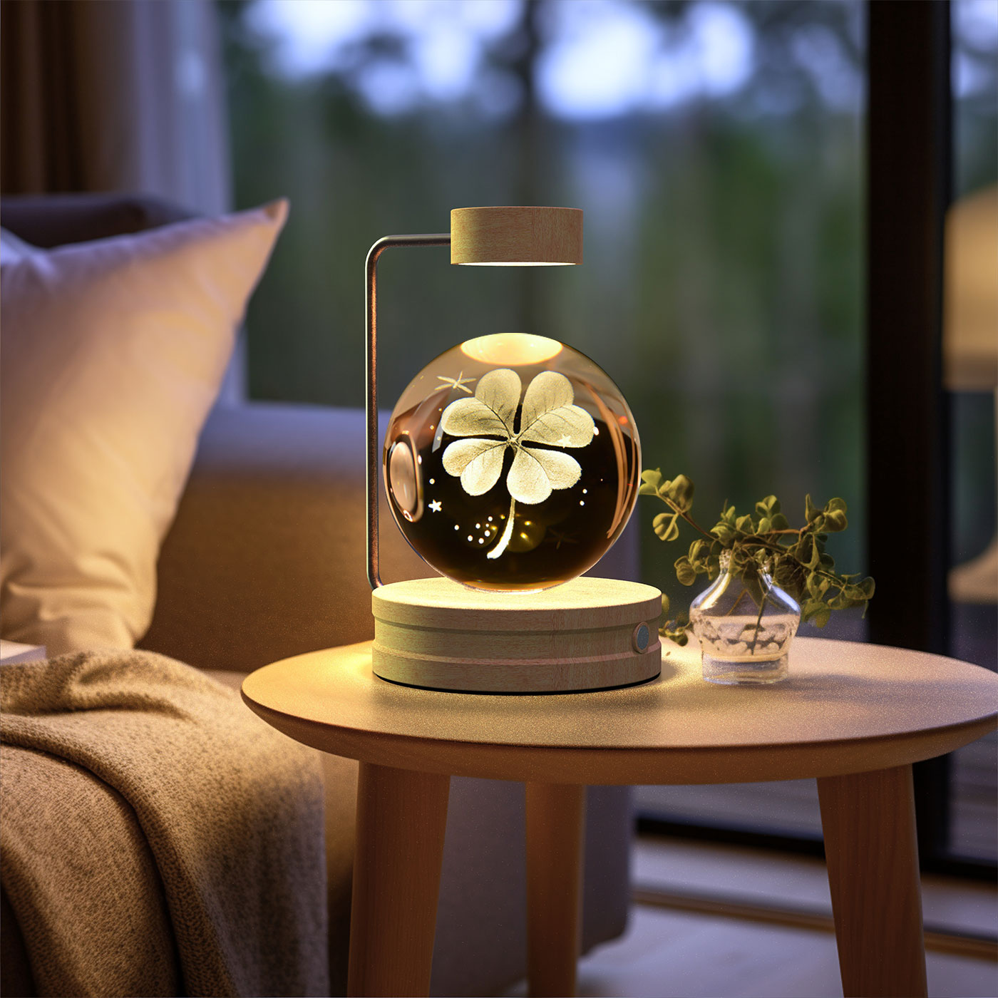 Kristallkugel Kosmischer Dinosaurier Indoor Nachtlicht USB Power Warm Licht