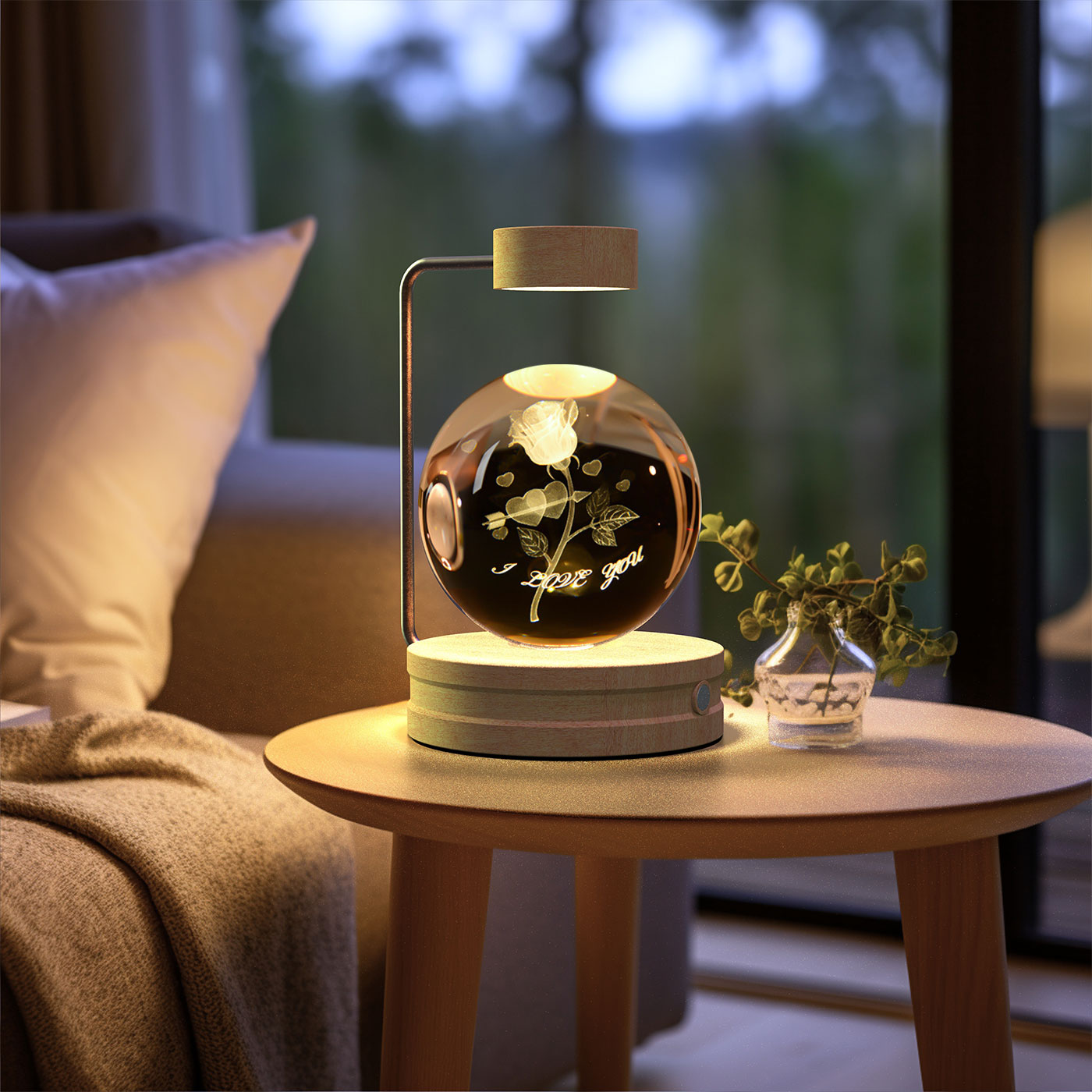 Kristallkugel Kosmischer Dinosaurier Indoor Nachtlicht USB Power Warm Licht