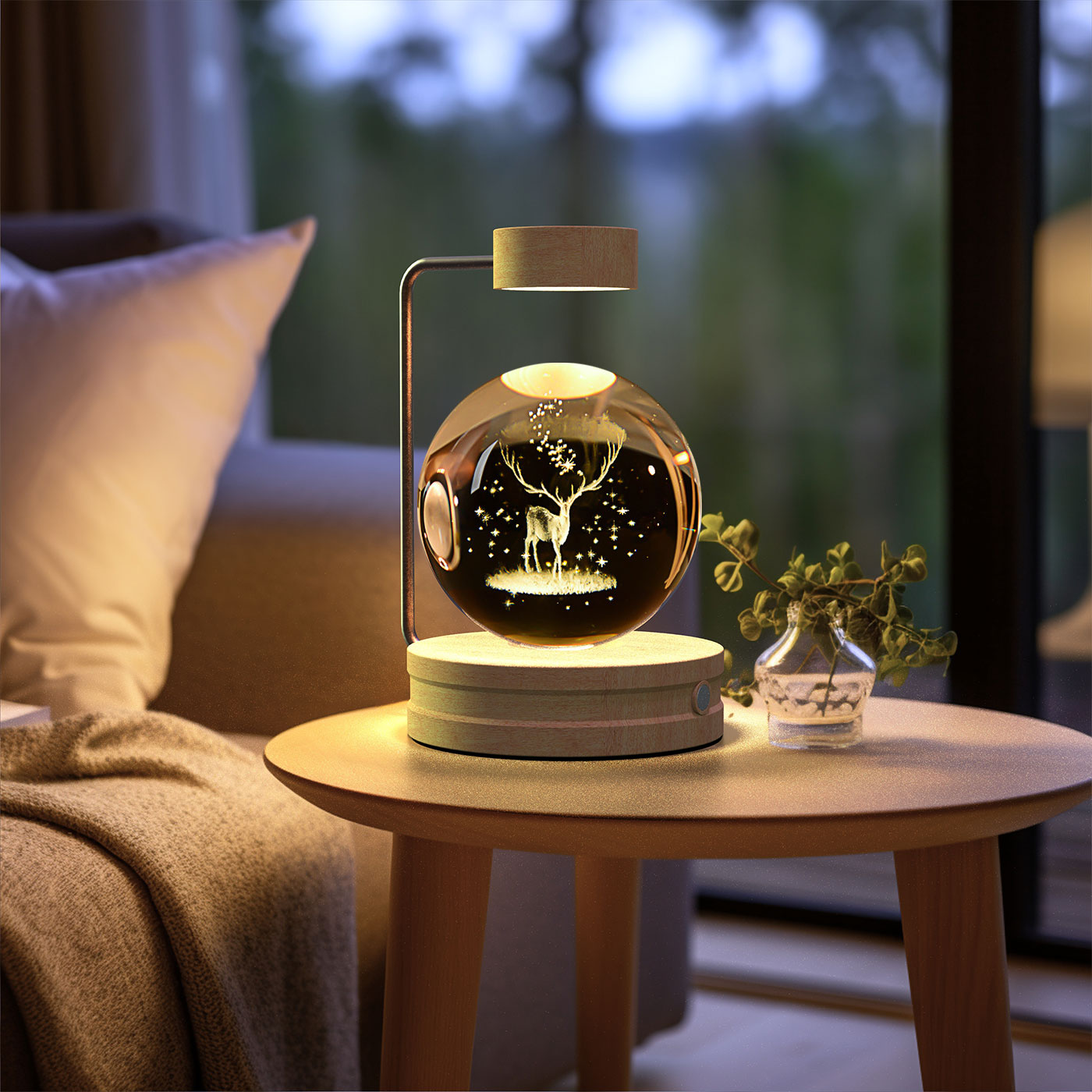 Kristallkugel Kosmischer Dinosaurier Indoor Nachtlicht USB Power Warm Licht