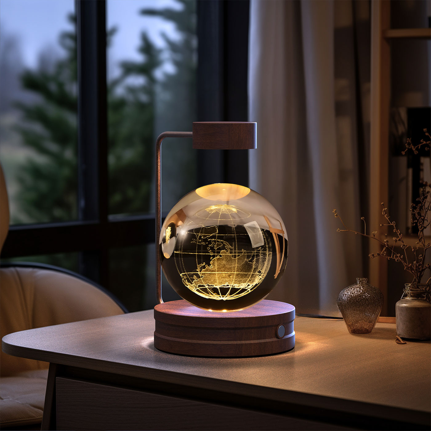 Kristallkugel Kosmischer Dinosaurier Indoor Nachtlicht USB Power Warm Licht