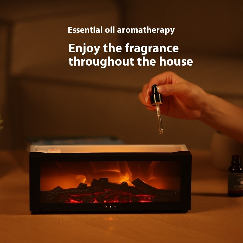 Neue Flammen-Aromatherapie-Maschine Bunter ätherischer Öl-Diffusor für zu Hause Großes Nebelvolumen Flammen-Luftbefeuchter 3D-Feuerstellen-Maschine