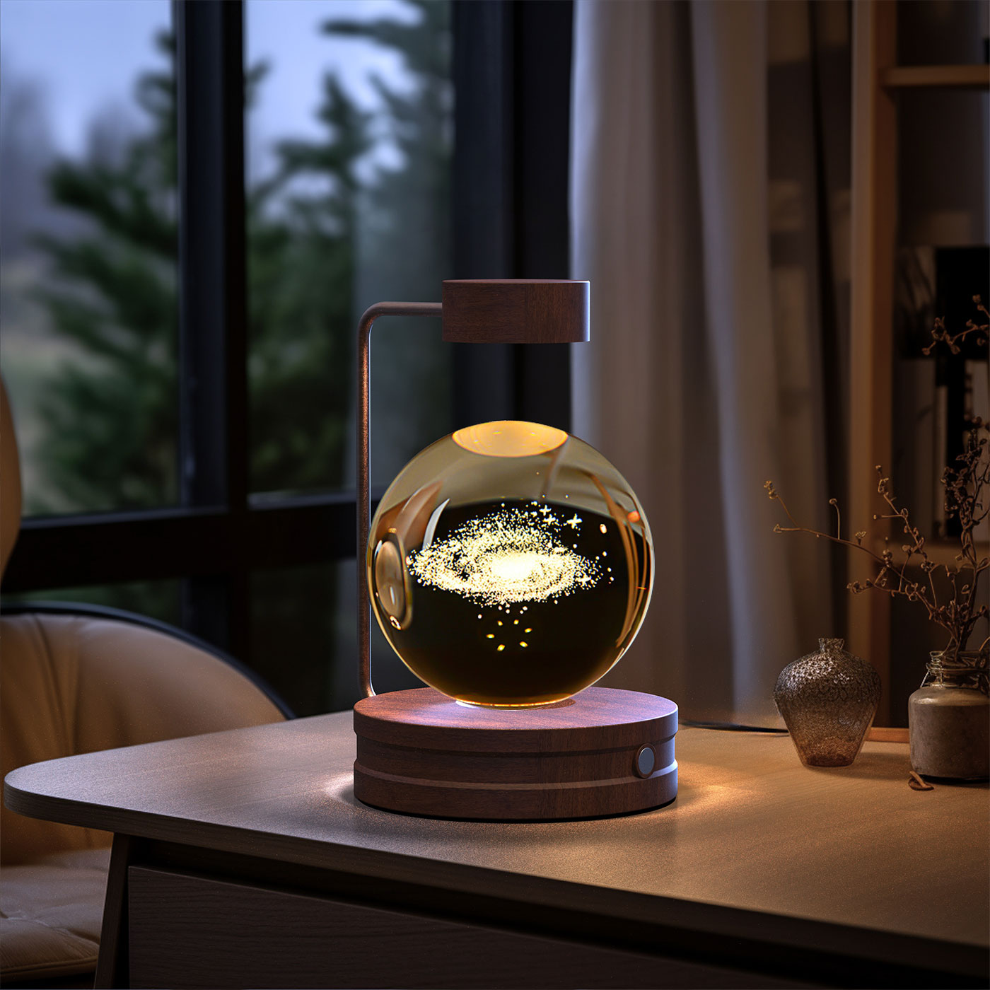 Kristallkugel Kosmischer Dinosaurier Indoor Nachtlicht USB Power Warm Licht